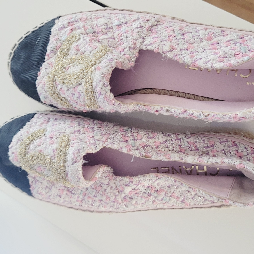 Chanel Pink and Black Women's Espadrilles